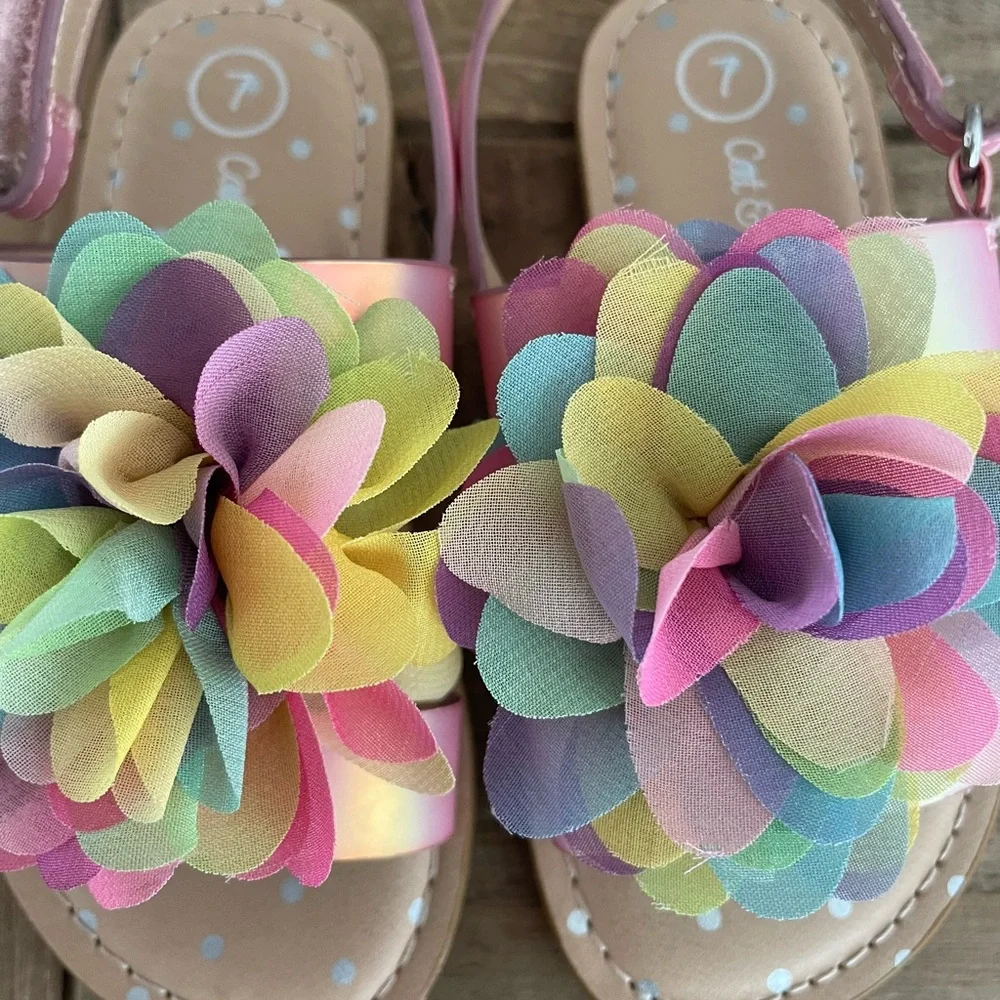 Cat & Jack: Toddler Pink and Yellow Floral Sandals
